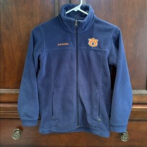 ⭐️ LIKE NEW ⭐️ boys YM 10/12 Columbia Navy Fleece Auburn Jacket